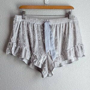 Victoria’s Secret Gray Crushed Velvet Ruffle Pajama Shorts XL